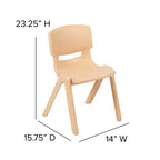 Lot de 2 chaises empilables sans accoudoirs pour enfants – Bleu / Vert / Naturel / Rouge
