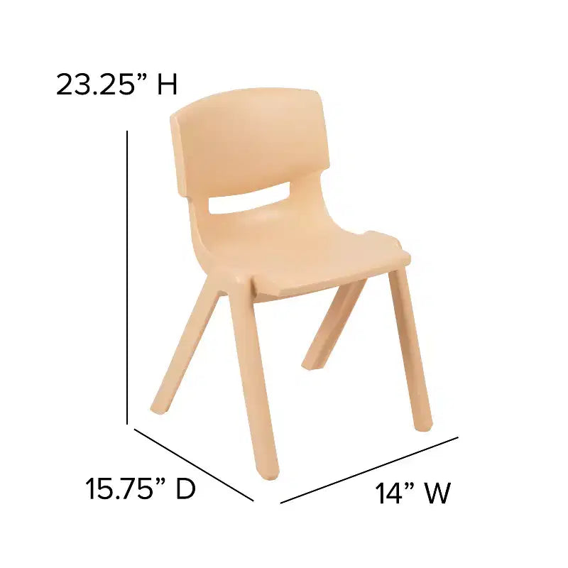 Lot de 2 chaises empilables sans accoudoirs pour enfants – Bleu / Vert / Naturel / Rouge