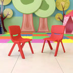 Lot de 2 chaises empilables sans accoudoirs pour enfants – Bleu / Vert / Naturel / Rouge