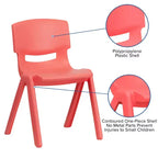 Lot de 2 chaises empilables sans accoudoirs pour enfants – Bleu / Vert / Naturel / Rouge