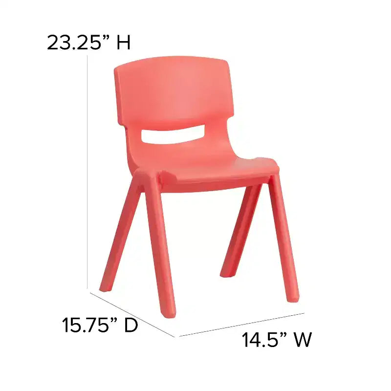 Lot de 2 chaises empilables sans accoudoirs pour enfants – Bleu / Vert / Naturel / Rouge