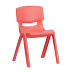 Lot de 2 chaises empilables sans accoudoirs pour enfants – Bleu / Vert / Naturel / Rouge