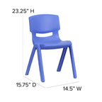 Lot de 2 chaises empilables sans accoudoirs pour enfants – Bleu / Vert / Naturel / Rouge