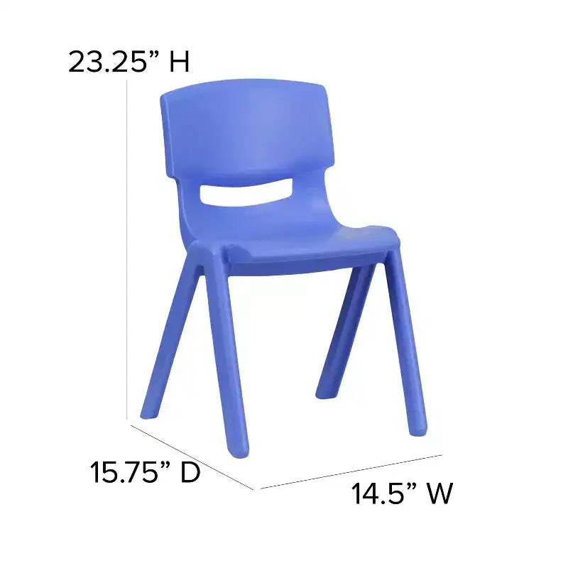 Lot de 2 chaises empilables sans accoudoirs pour enfants – Bleu / Vert / Naturel / Rouge