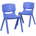 Lot de 2 chaises empilables sans accoudoirs pour enfants – Bleu / Vert / Naturel / Rouge