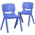 Lot de 2 chaises empilables sans accoudoirs pour enfants – Bleu / Vert / Naturel / Rouge