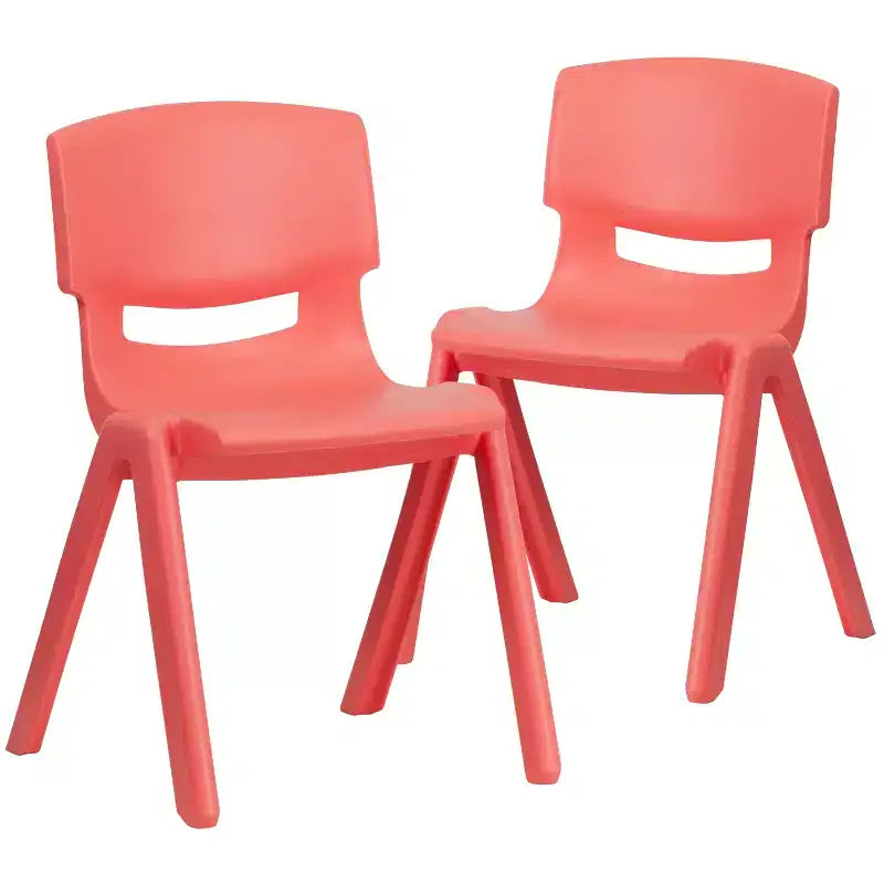 Lot de 2 chaises empilables sans accoudoirs pour enfants – Bleu / Vert / Naturel / Rouge