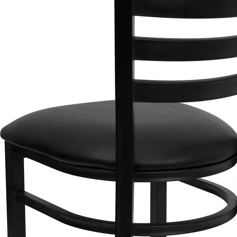 Chaise de restaurant en métal à dossier échelle Emma et Oliver, lot de 2