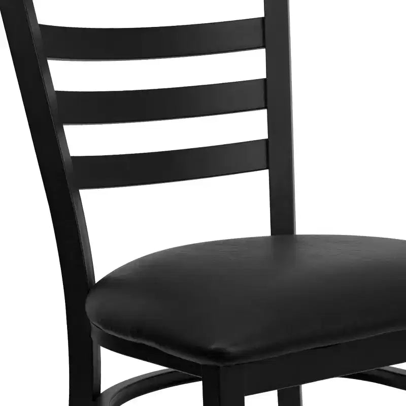 Chaise de restaurant en métal à dossier échelle Emma et Oliver, lot de 2