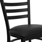 Chaise de restaurant en métal à dossier échelle Emma et Oliver, lot de 2