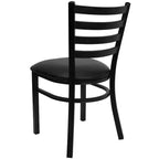 Chaise de restaurant en métal à dossier échelle Emma et Oliver, lot de 2