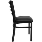 Chaise de restaurant en métal à dossier échelle Emma et Oliver, lot de 2