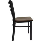 Chaise de restaurant en métal à dossier échelle Emma et Oliver, lot de 2