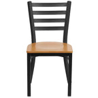 Chaise de restaurant en métal à dossier échelle Emma et Oliver, lot de 2