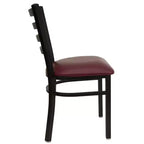 Chaise de restaurant en métal à dossier échelle Emma et Oliver, lot de 2